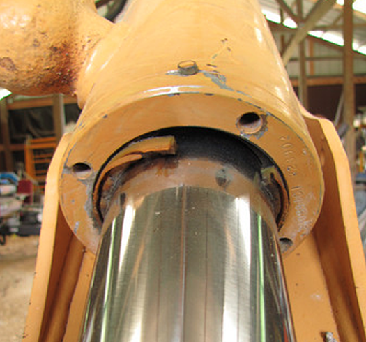 Closeup of hydraulic pipe